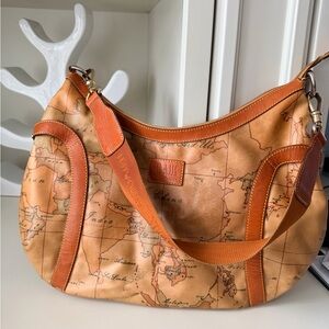 Vintage ALVIERO MARTINI 1st Class Map of Europe Geo Print Shoulder Purse Classic